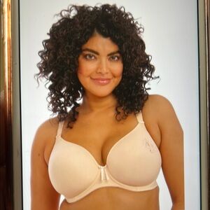 NWOT ELOMI BIJOU EL8722SAD nude colored Moulded T shirt bra. Size 34 J.